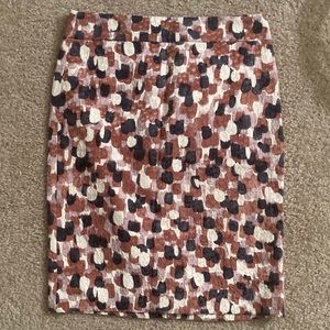 Spotted J. Crew rainbow pencil skirt with zipper